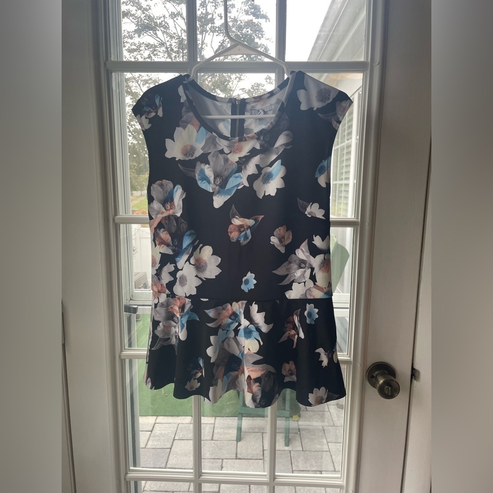 Bar III Black and White Floral Dress